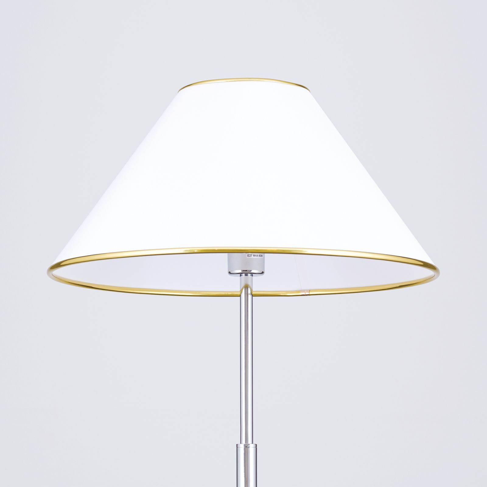 Orion Leuchten Lampenschirm Lampenschirm Stehlampe Ø 47 cm E27 Goldkante Weiß – Bild 5 von 5