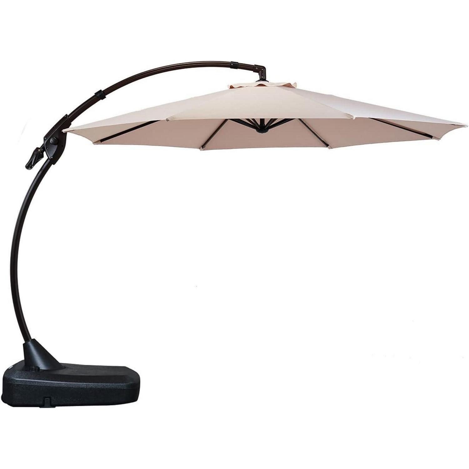 LuxusKollektion Marktschirm Großer Sonnenschirm 350cm mit Schirmständer & UV-Schutz UPF
