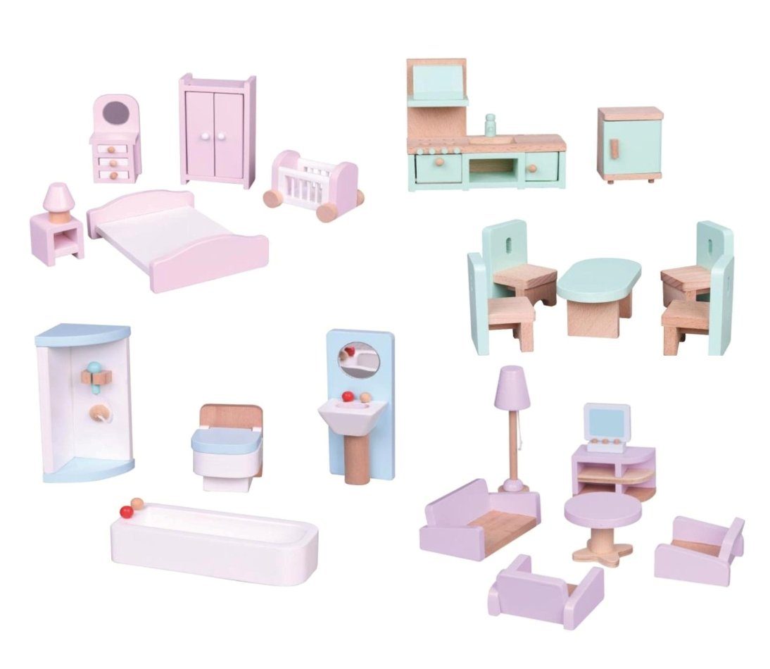 Lelin Puppenhausmöbel 28 teiliges Set - günstig online kaufen