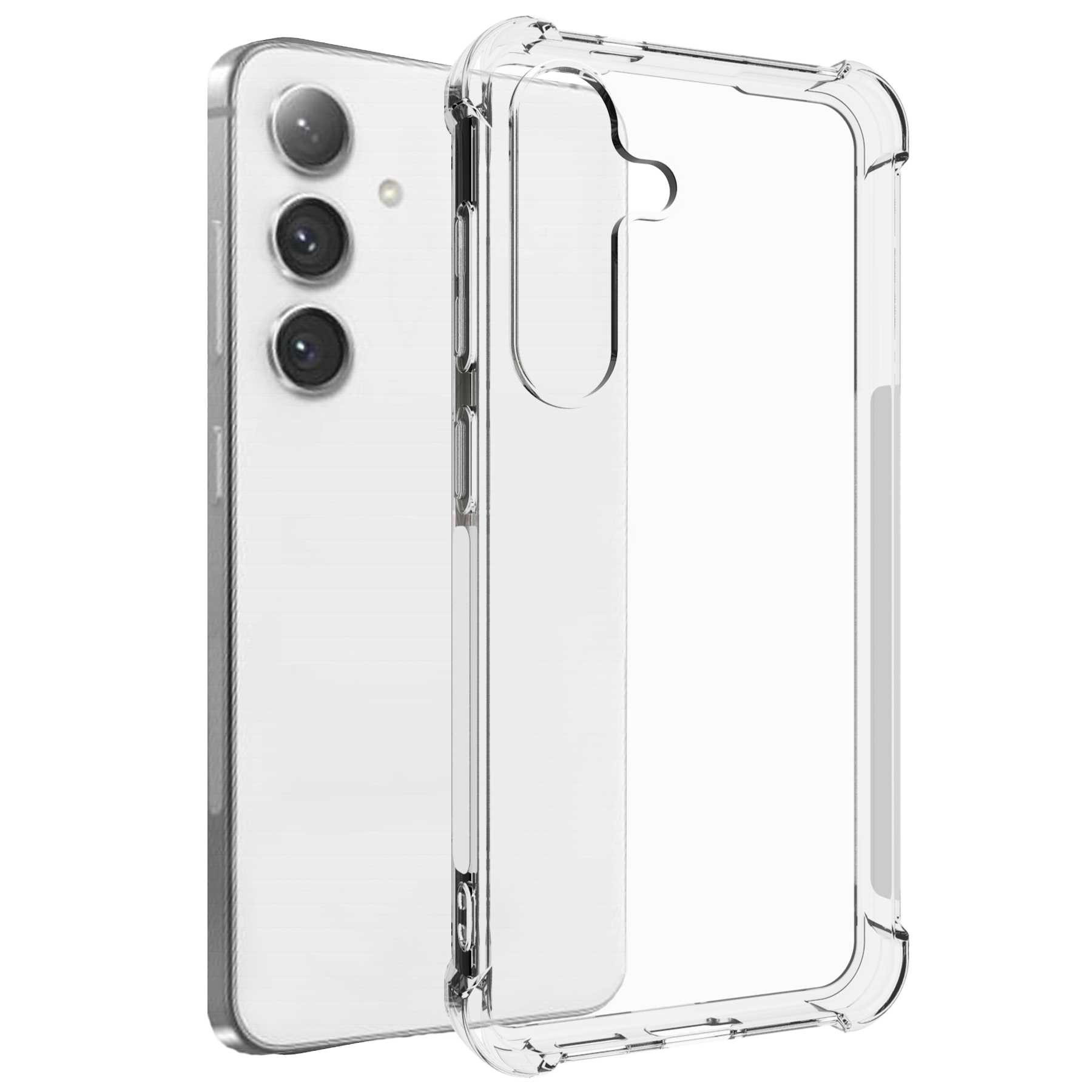 mtb more energy Smartphone-Hülle Clear Armor Case für Samsung Galaxy S24, Transparente TPU Schutzhülle Case Backcover mit Anti-Shock Verstärkung