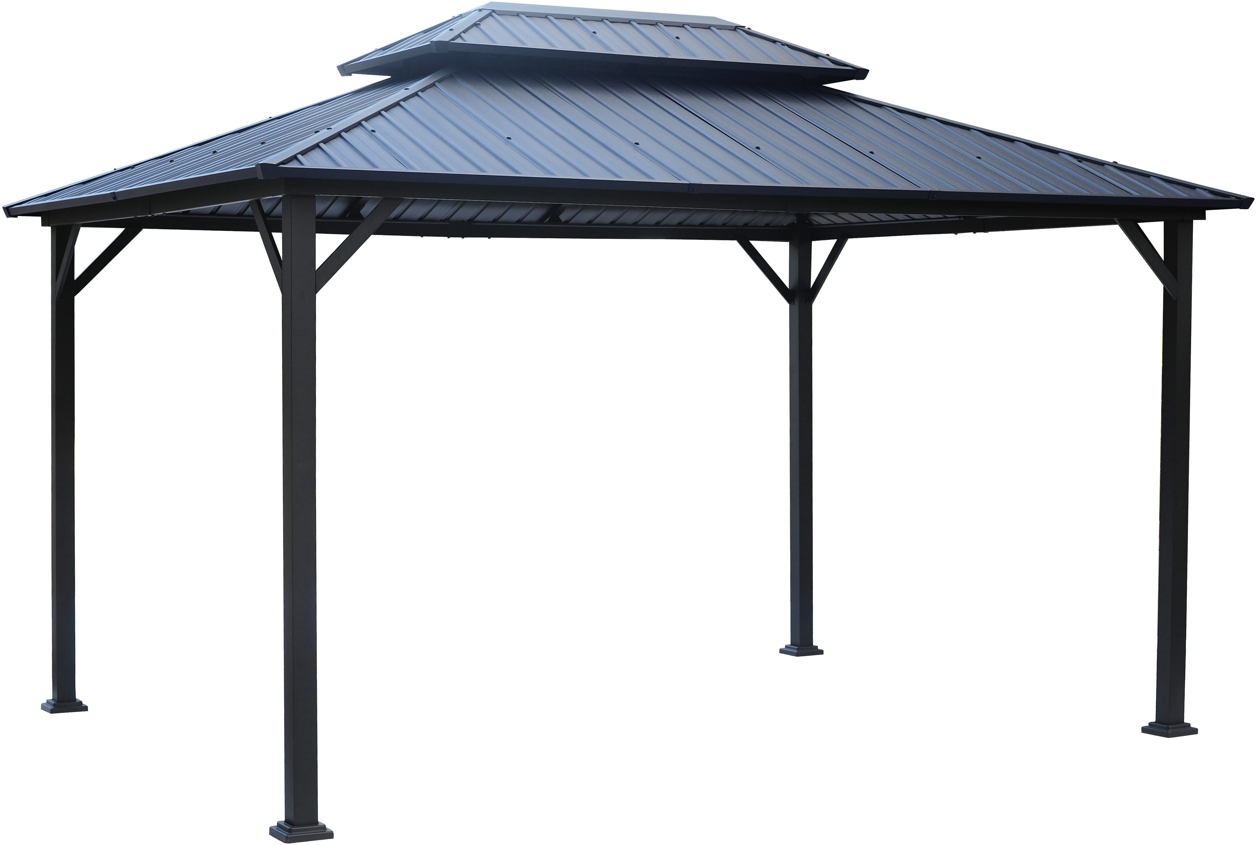 KONIFERA Pavillon Thasos, mit Doppeldach, in BxT: 300x300 cm und 400x300 cm, ohne Seitenteile