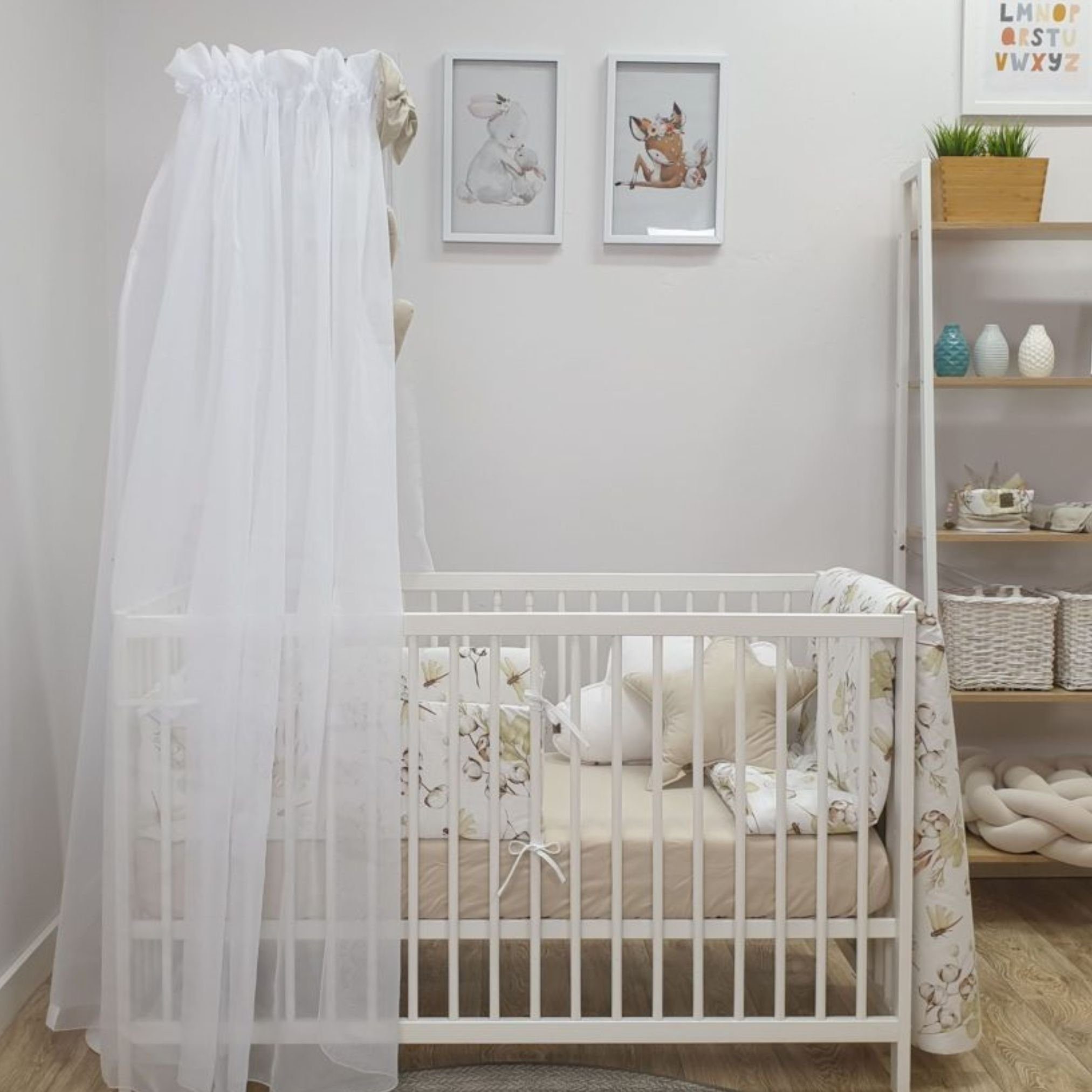 Babymajawelt Babybettbezug Baby Bett Set 200 Cotton Beige - für Babybett 70x140 Bett Ausstattung, (5 St), Modernes Design, Top Baumwolle, Made in EU