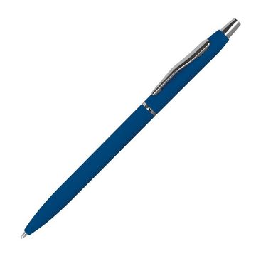 Livepac Office Kugelschreiber 10 Schlanke Metall-Kugelschreiber / gummiert / Farbe: blau