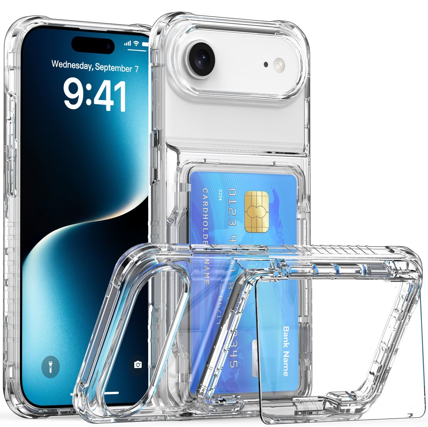 Cadorabo Handyhülle für iPhone 17 AIR Hülle Apple iPhone 17 AIR, Hülle mit Kartenfach Schutzhülle Case Cover TPU Etui Stoßfest Slim
