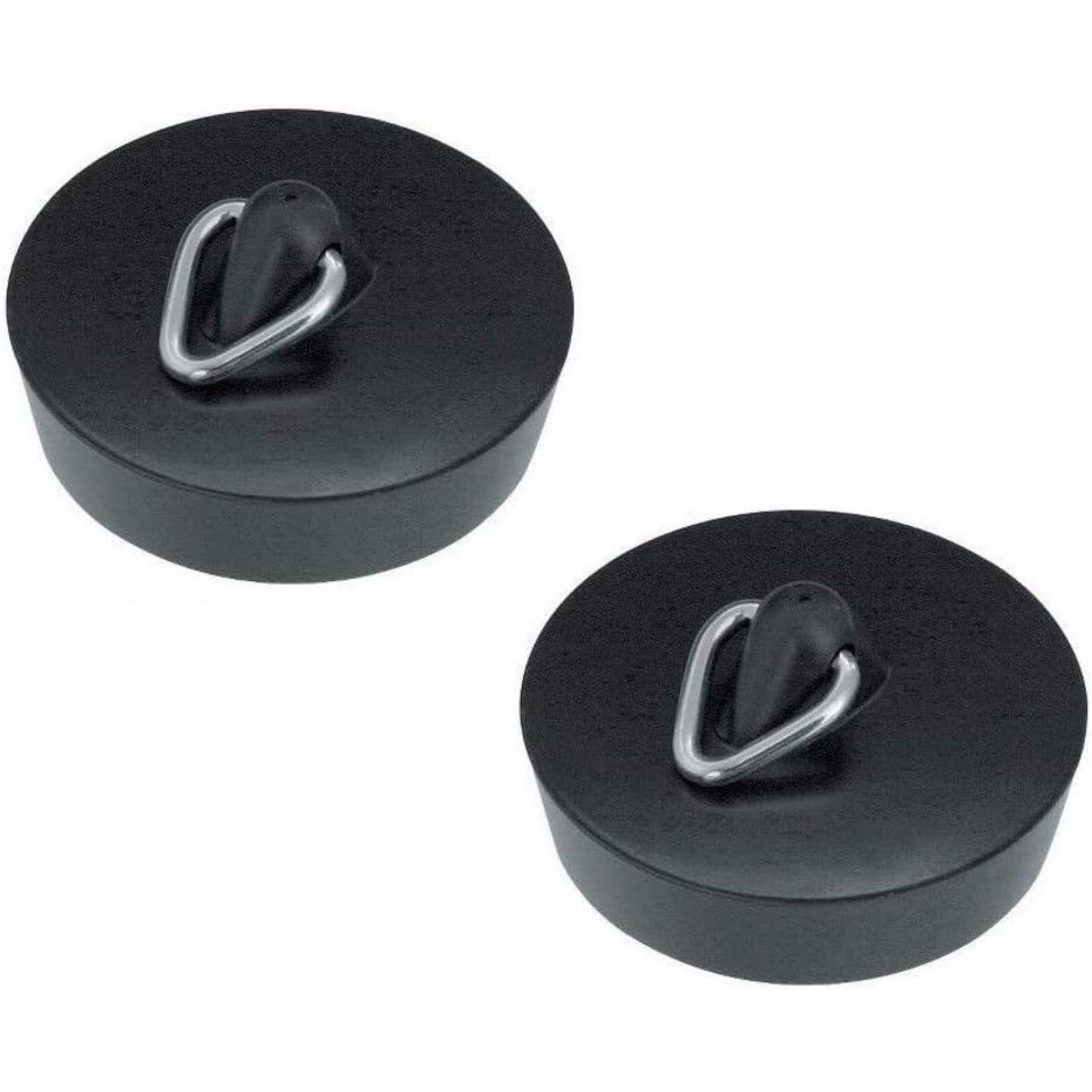 varivendo Waschbeckenstöpsel 2er Set Abflussstöpsel 38,5 mm Universal Schwarz, Ø 0 cm