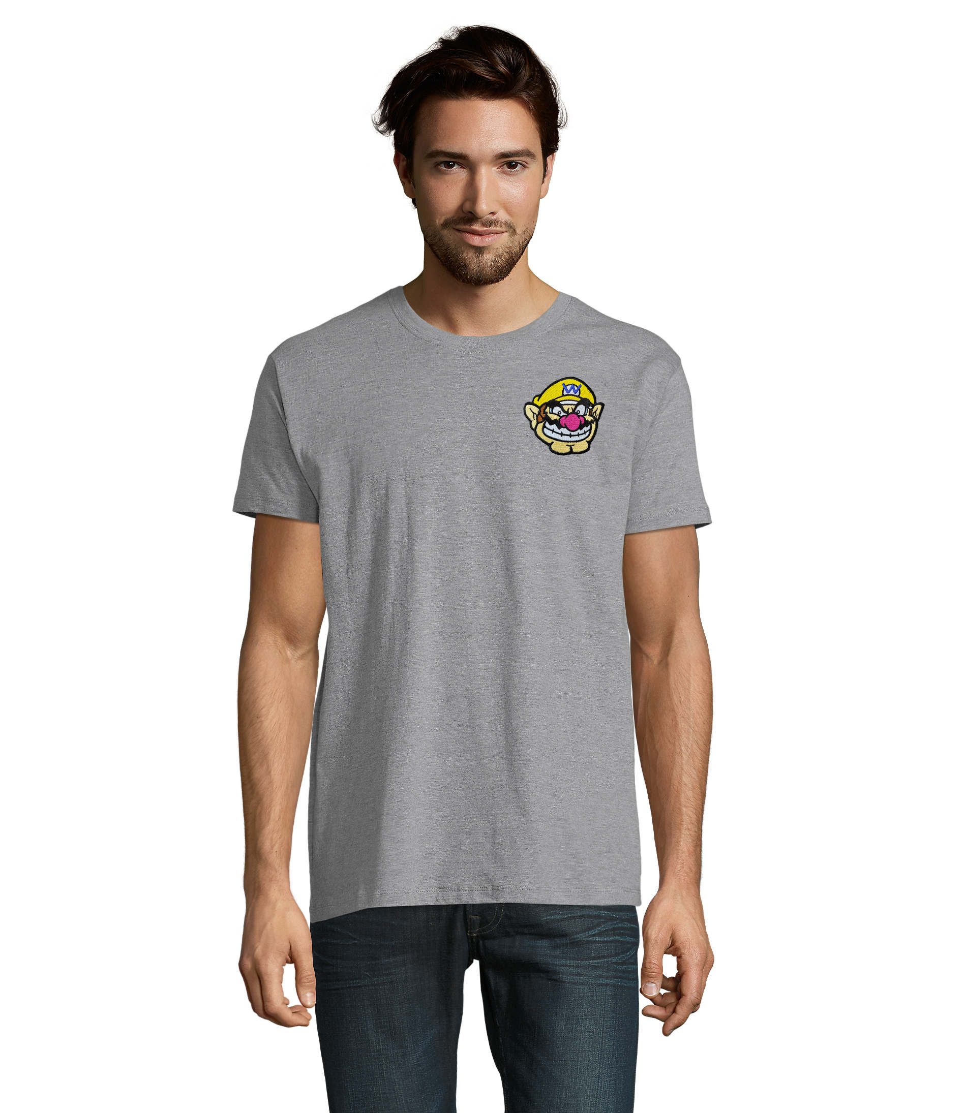 T-Shirt WarioPatch H Tee Herren Gamer Shirt Retro Rundhals Freizeit