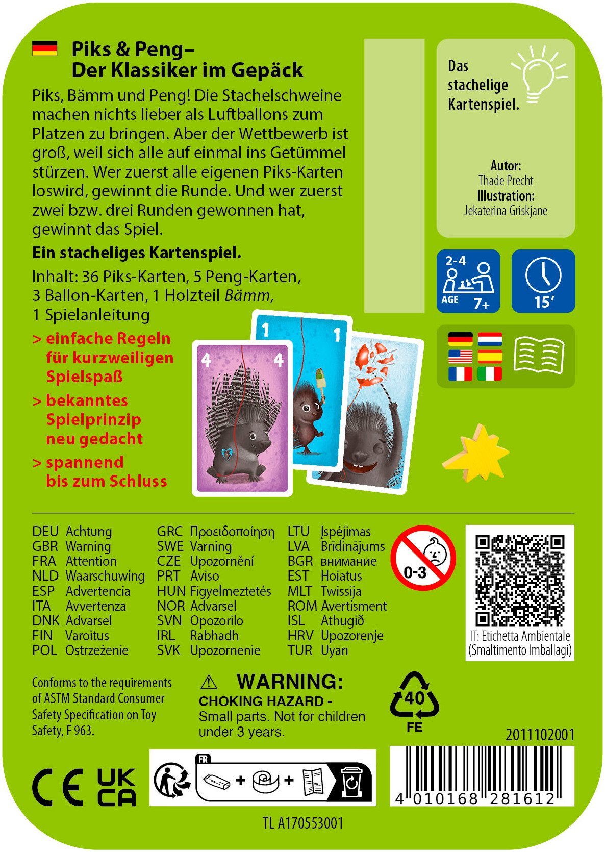 Haba Spiel Piks & Peng, Mitbringspiel, Made in Germany