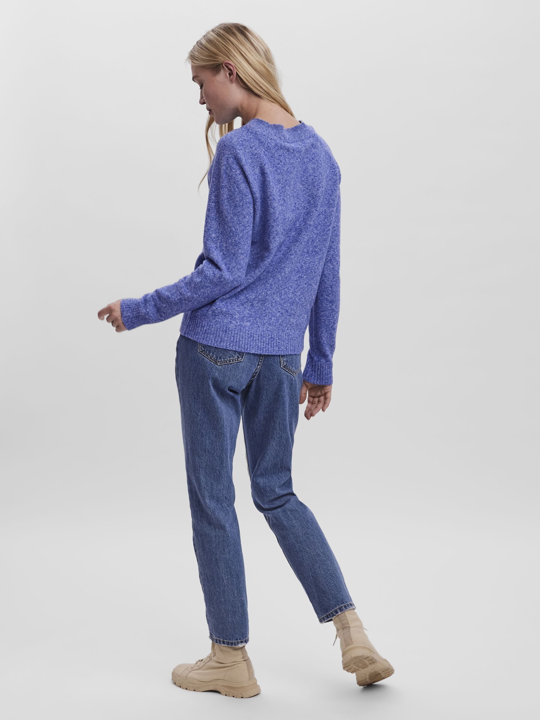 Vero Moda Rundhalspullover VMDOFFY LS O-NECK BLOUSE GA NOOS Materialmix, regular fit – Bild 5 von 5