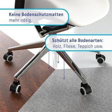 Vendix Stuhlrolle 5x Hartbodenrollen 11mm / 10mm mit PVC Überzug -leise und kratzerfrei-