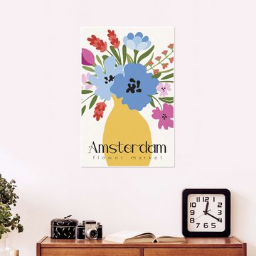 Posterlounge Poster Pineapple Licensing, Flower Market Amsterdam, Vintage Grafikdesign