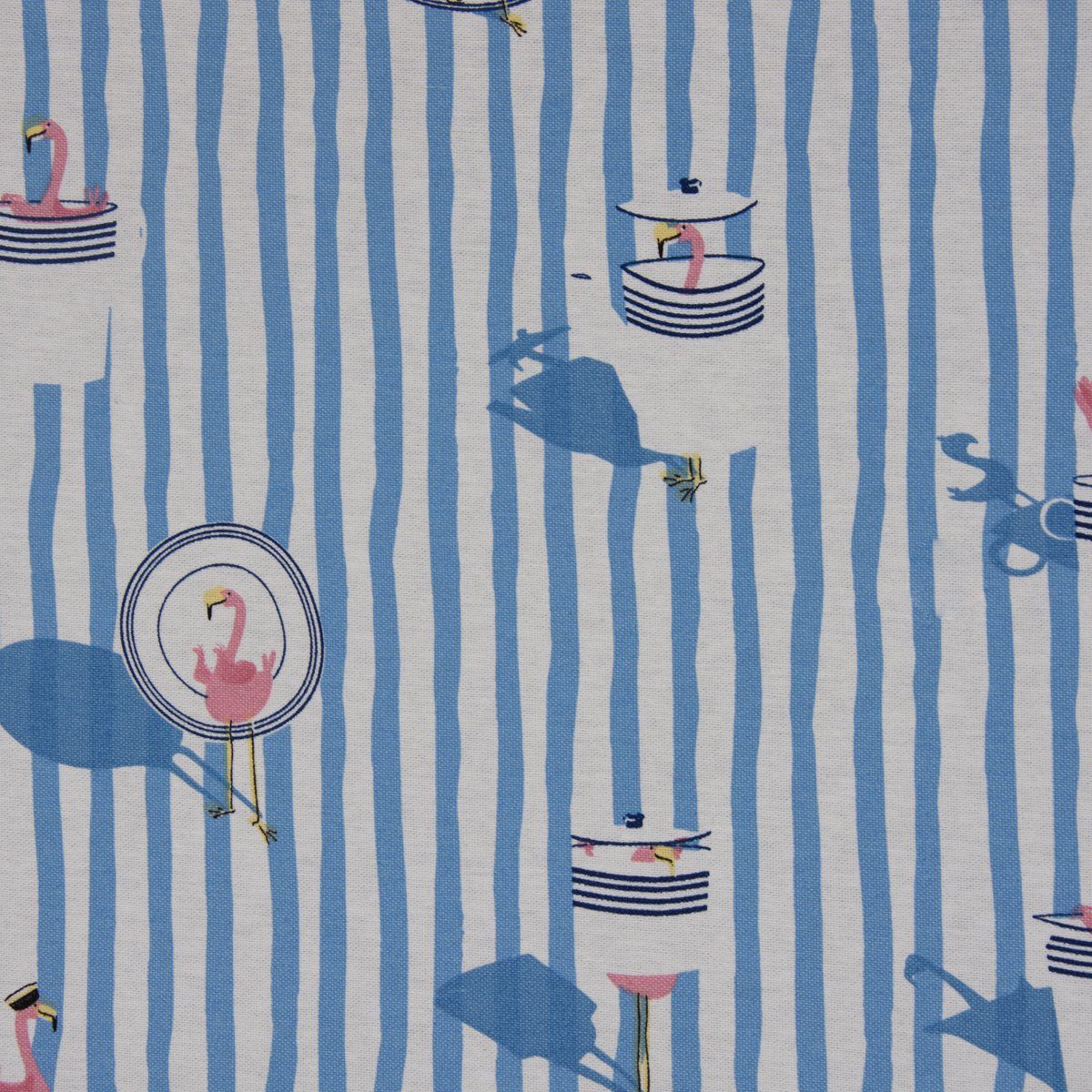 made handmade, Vorhang Vorhang Baumwolle, (1 Streifen in 245cm, blickdicht, vorgewaschen Flamingo LEBEN., St), hellblau Smokband SCHÖNER ecru LEBEN. Germany, SCHÖNER maritim