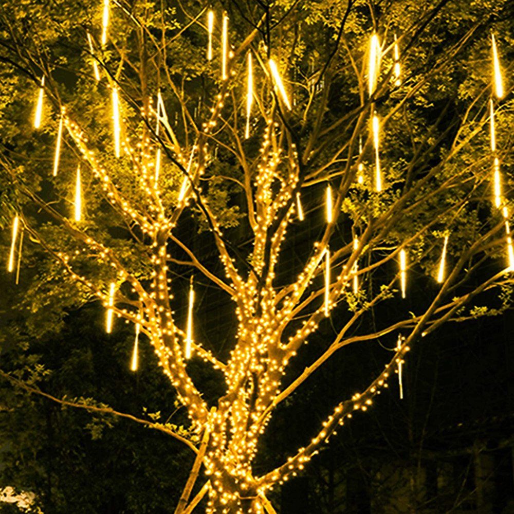 Rosnek LED-Lichtervorhang 8 Rohre,Warmweiß/Weiß,Wasserdicht,Außen Weihnacht günstig online kaufen