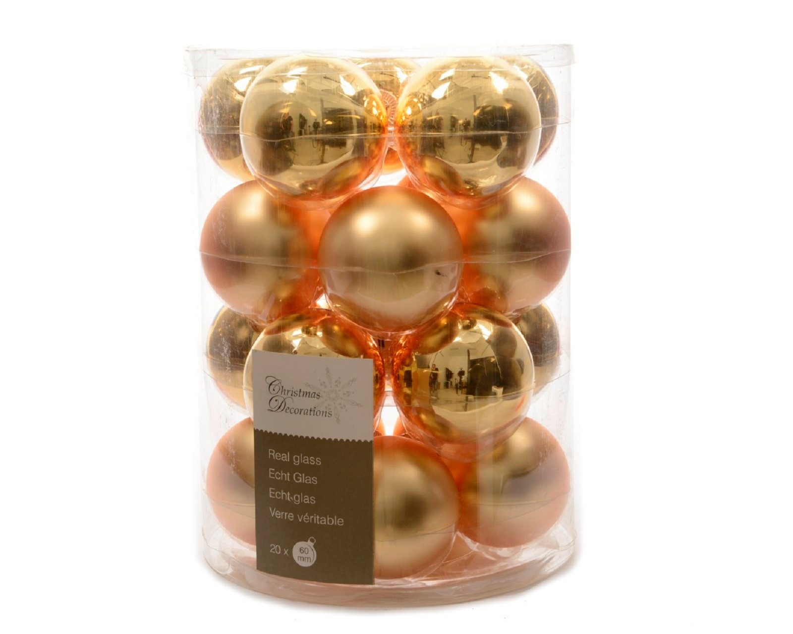 Kaemingk Weihnachtsbaumkugel Weihnachtsbaumkugeln Glas Ø 6 cm 20 Stück hellgold glänzend/matt – Bild 2 von 2