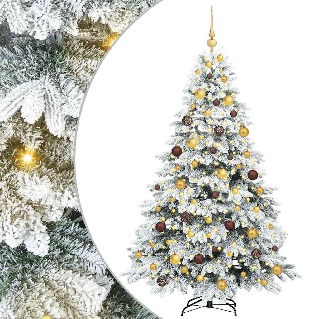 vidaXL LED Baum Künstlicher Weihnachtsbaum mit 300 LEDs Weiß 180 cm PE und PVC
