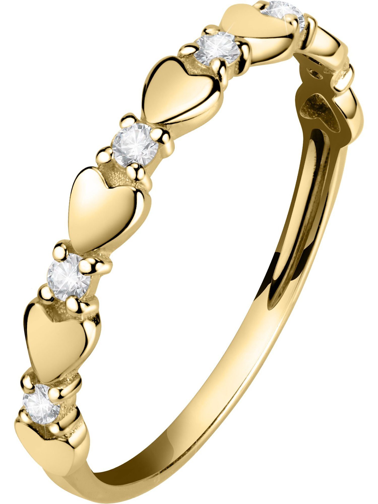 CHRIST Fingerring CHRIST Damen-Damenring 375er Gelbgold Zirkonia, Zirkonia