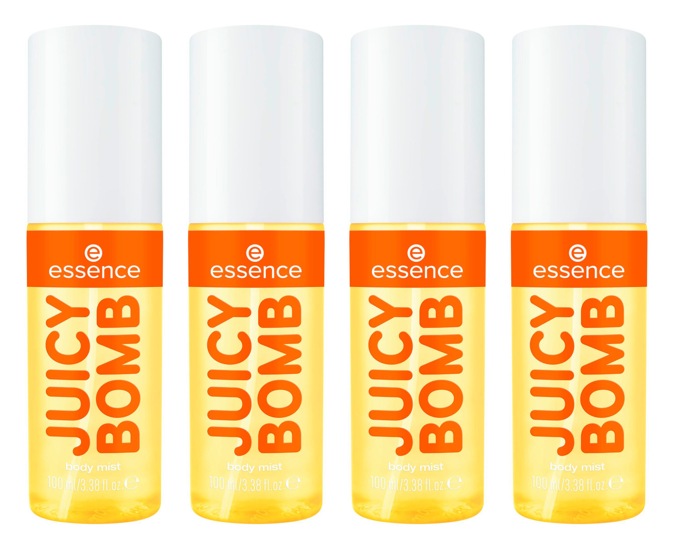 Essence Gesichts- und Körperspray JUICY BOMB sweet drop body mist, 4-tlg., Körperspray für einen langanhaltenden Wohlfühlduft