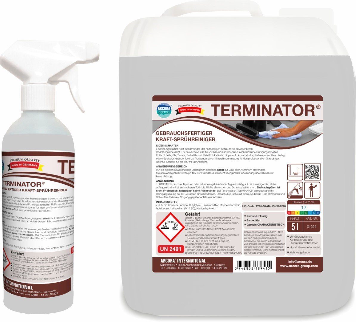 Arcora ARCORA Gebrauchsfertiger Kraft-Sprühreiniger TERMINATOR Kunststoffreiniger