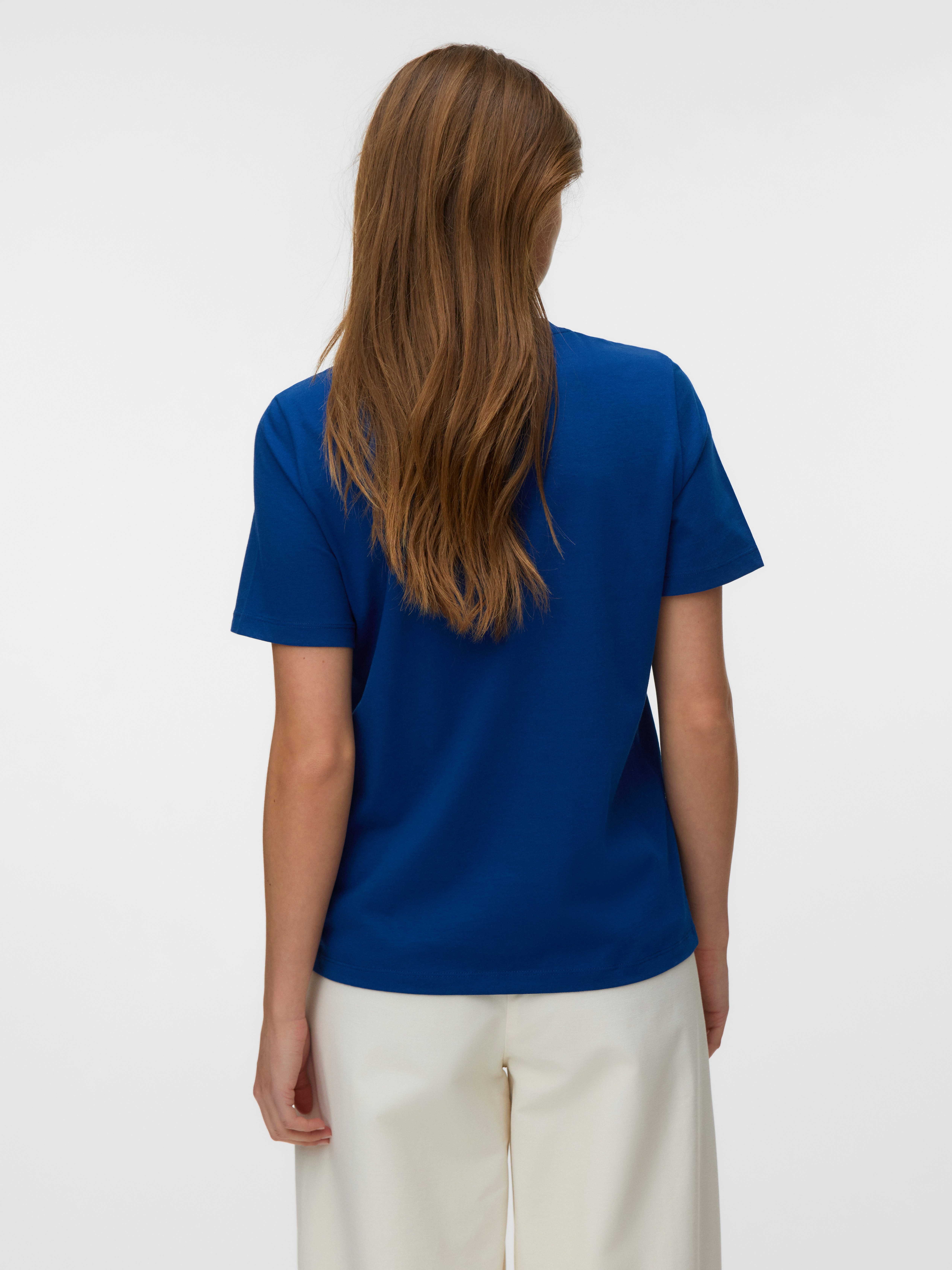 Vero Moda Kurzarmshirt VMPAULINA SS T-SHIRT GA JRS NOOS Baumwolle, regular fit