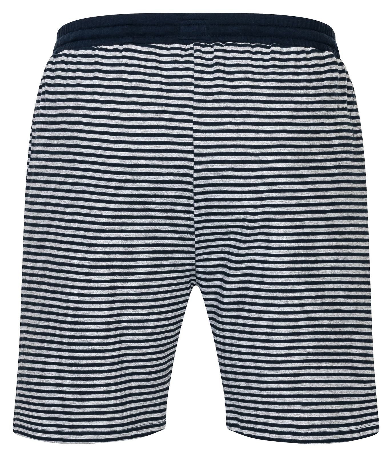 (2 tlg) geringelt Short navy/graumelange MUSTANG navy, Schlafanzug Oberteil