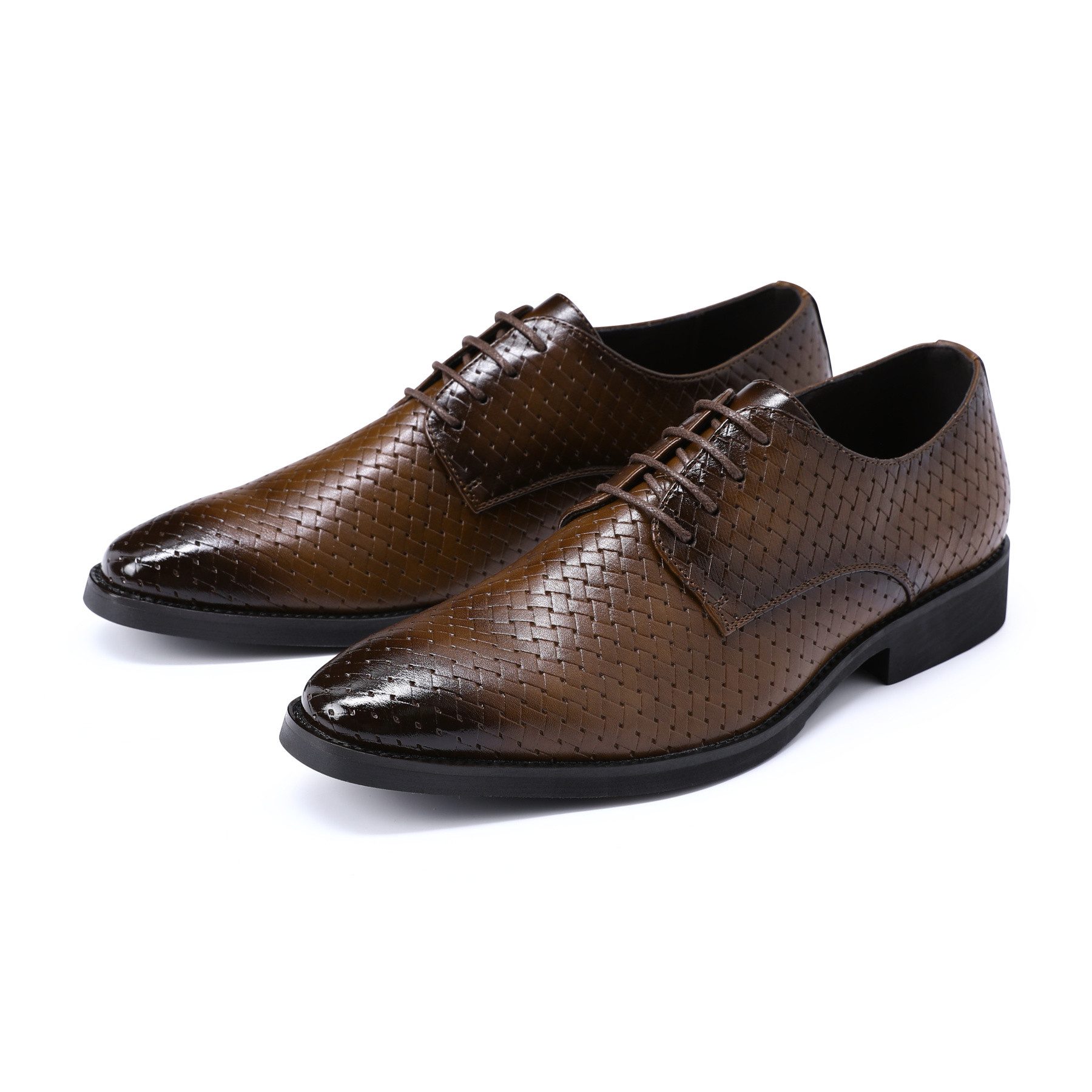 Allthemen Schnürschuh Schnürschuhe Herren geflochtene Lederschnürschuhe Businessschuhe