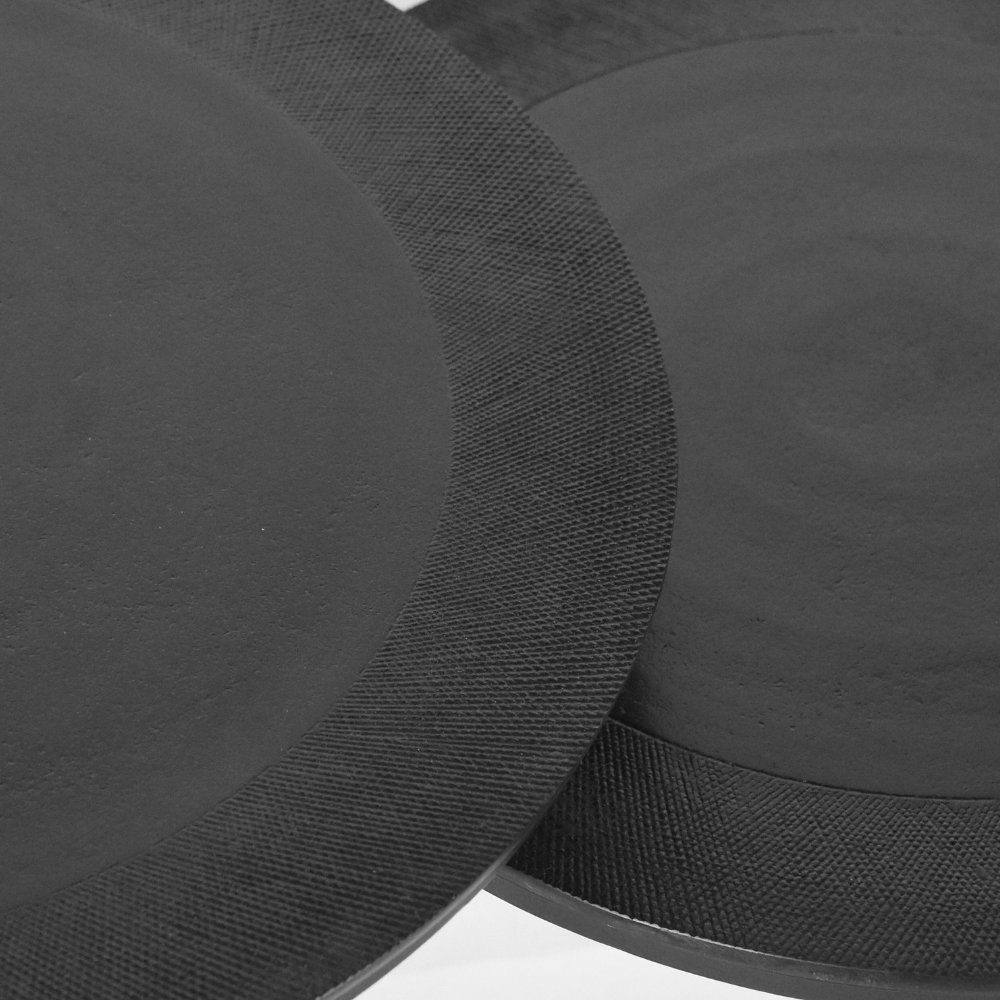 Metall 3er-Set 450x550mm, RINGO-Living Moani in Beistelltisch Couchtisch Möbel Schwarz aus