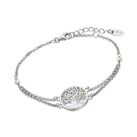 LOTUS SILVER Silberarmband LOTUS Silver Lebensbaum Armband (Armband), 925 Sterling Silber Lebensbaum, Farbe: perlmutt, silber