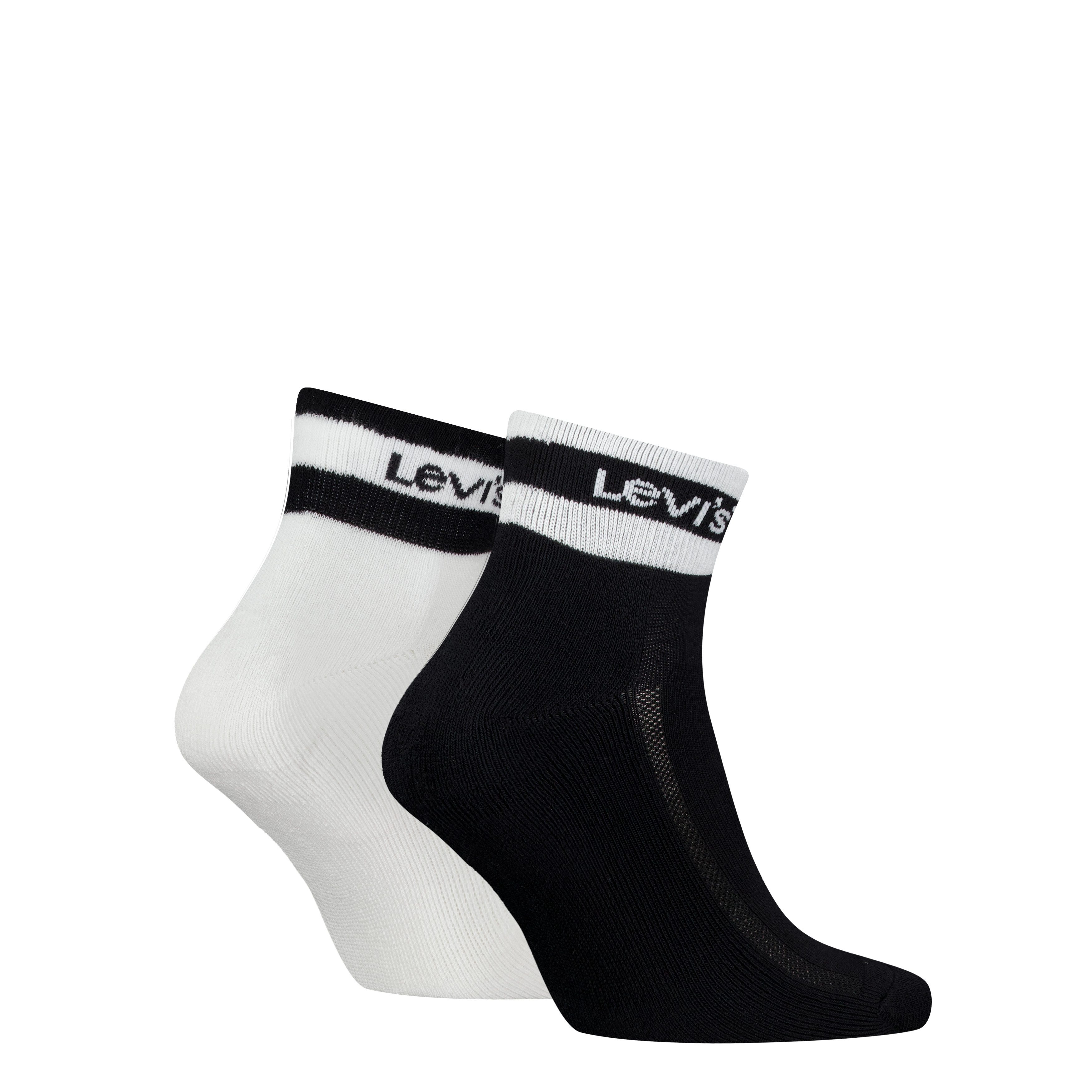 Levi's® Kurzsocken LEVIS MID CUT SPORT STRIPE (2 Paar) mit gepolsterter Sohle, elastisch, Cotton-Mix