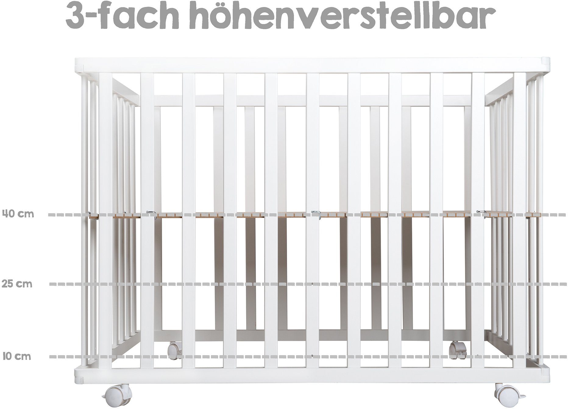 100x75 Stoffeinlage grau, Laufgitter roba® Nestchen Sternenzauber mit und cm,