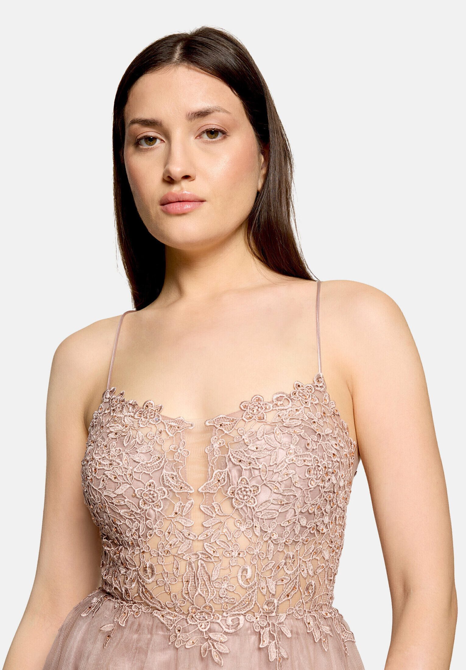 Vera Mont Abendkleid Damen mit Stickerei Rückenfrei