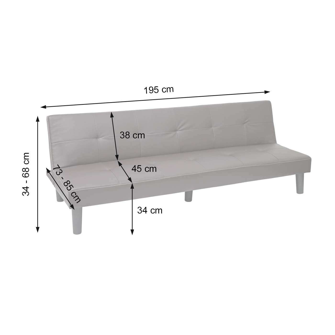 MCW Schlafsofa Rückenlehne Sitzplätze Bettfunktion, Fußbodenschoner, verstellbar, 3 in 3 MCW-G11, Stufen