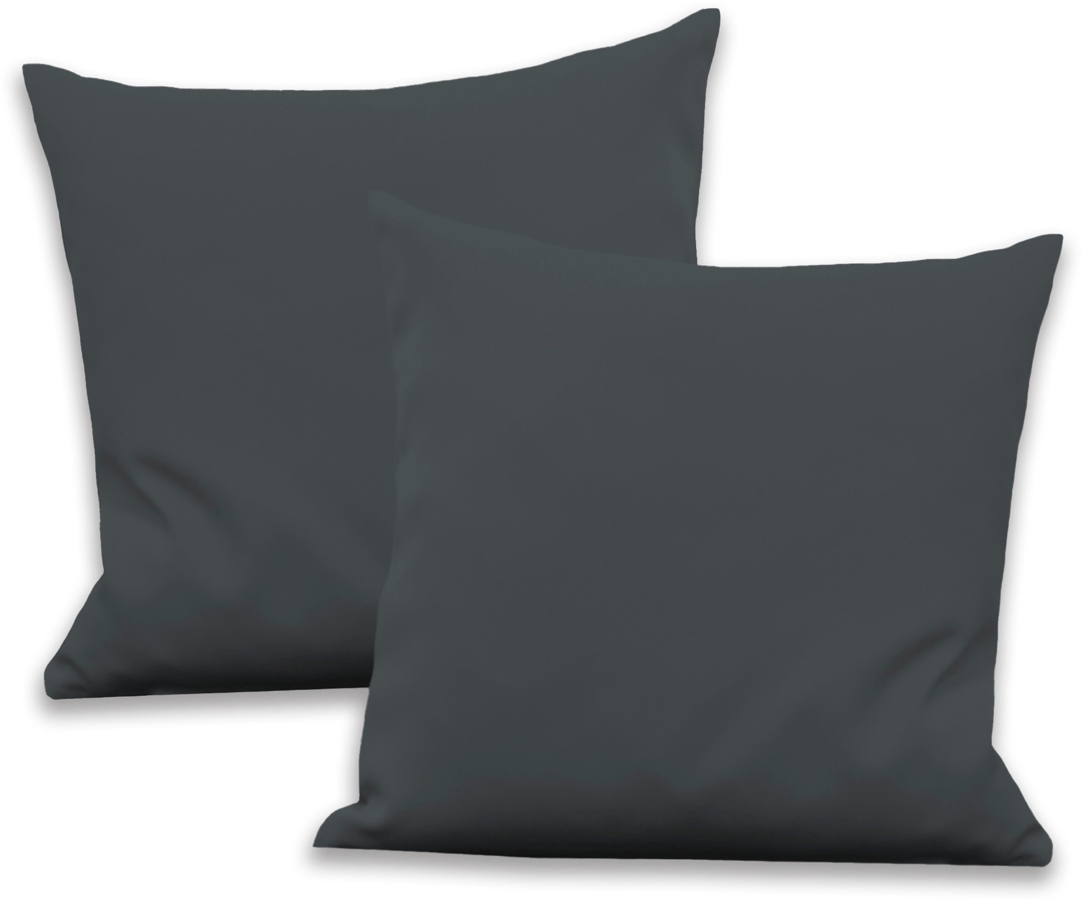 VHG Dekokissen Leon, Reißverschluss, Kissenhülle ohne Füllung, 2 Stück, unifarben