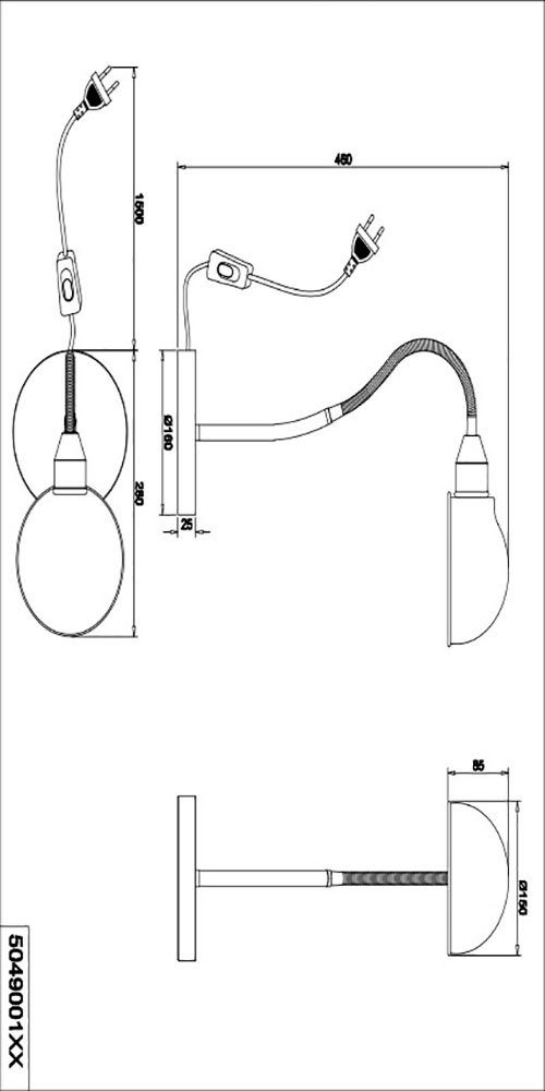 Perry, TRIO flex. Schnurschalter 10W, warmweiß Leuchten Schreibtischlampe 1xE27 Büro, ohne exkl. verstellbar, - kaltweiß, Tischleuchte Ein-/Ausschalter, Leuchtmittel,