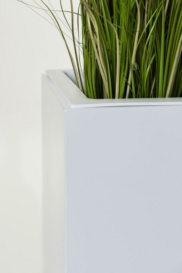 Thumbnail - VIVANNO Pflanzkübel Pflanzkübel Raumteiler Fiberglas "Elemento", Weiß Matt - 88x30x75 cm
