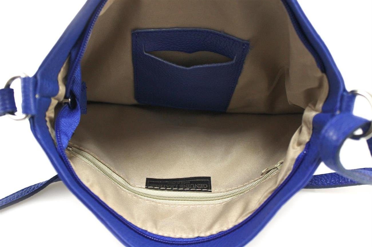 ITALYSHOP24 Schultertasche Made in Italy Damen Leder Tasche Cross Over Body Bag Umhängetasche, leichte schmale Brusttasche Shopping Reise Urlaub Ausgehen Freizeit