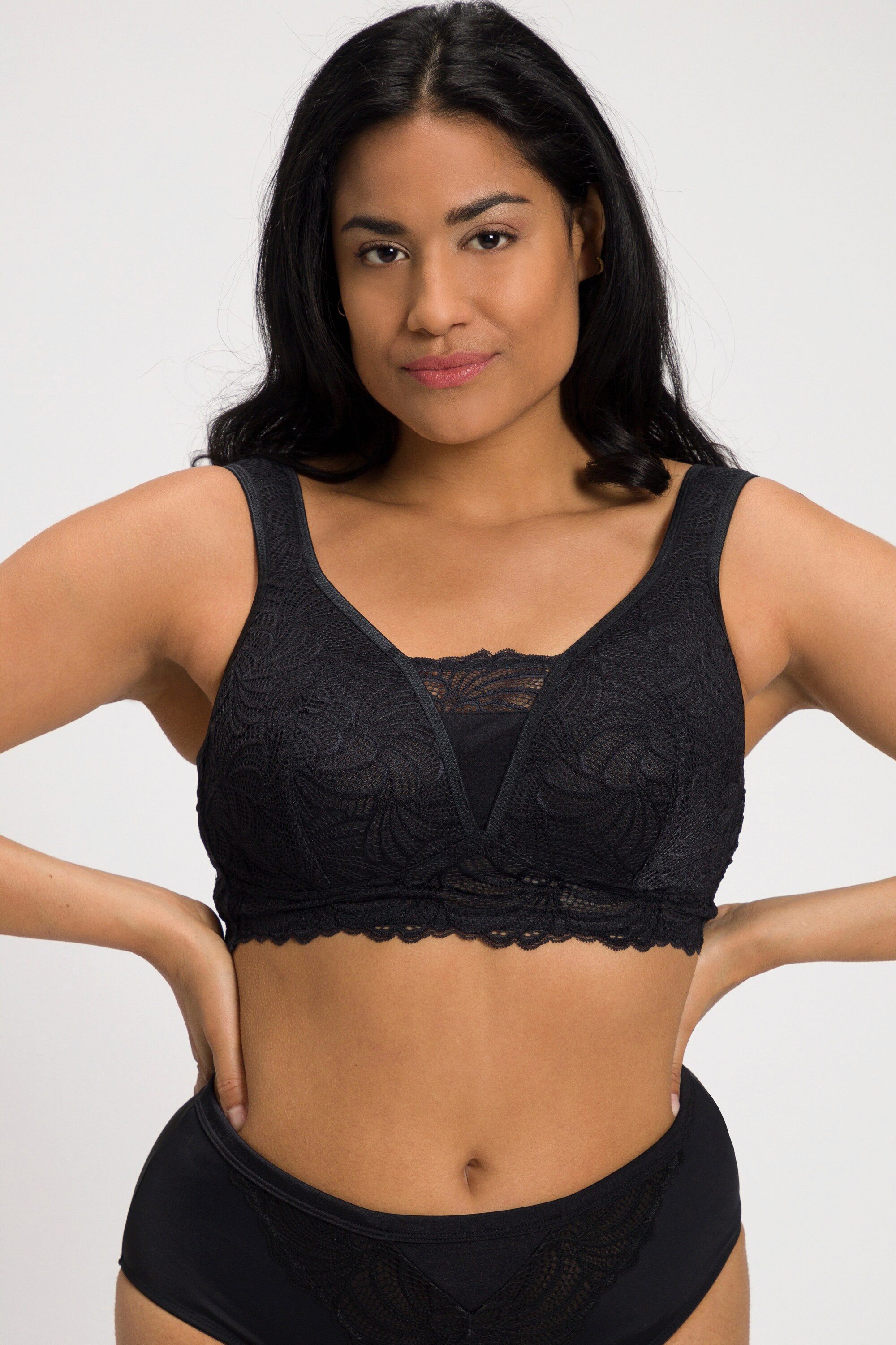 Ulla Popken Bügelloser BH Bralette Spitze ohne Bügel günstig online kaufen