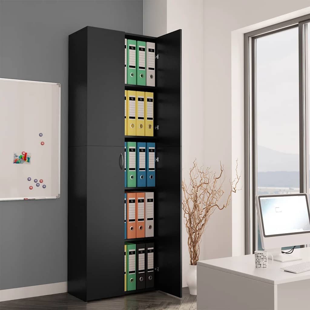 DOTMALL Aktenschrank Büroschrank Schwarz 60x32x190 cm günstig online kaufen