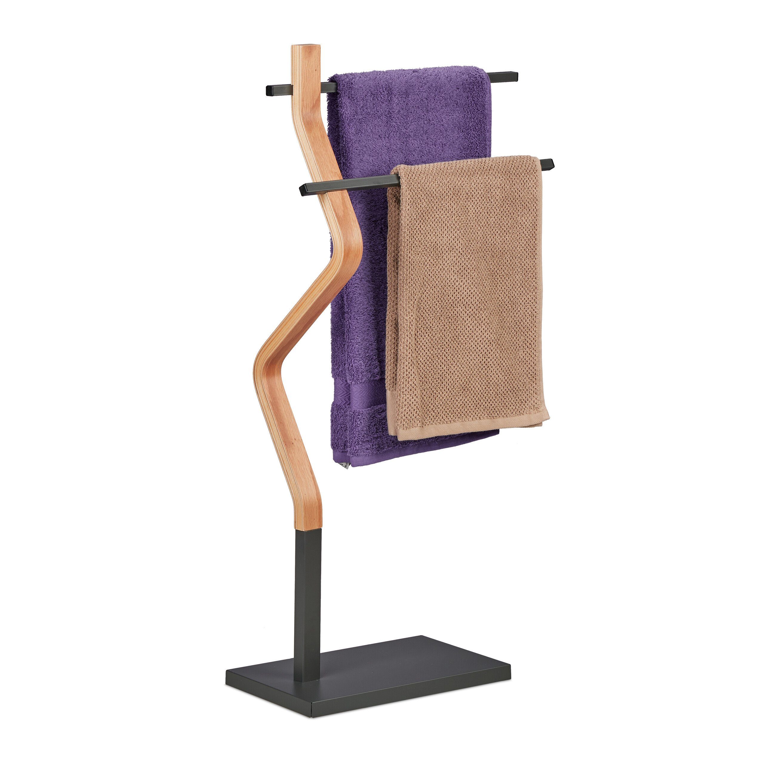 relaxdays Handtuchhalter Handtuchständer mit geknicktem Design günstig online kaufen
