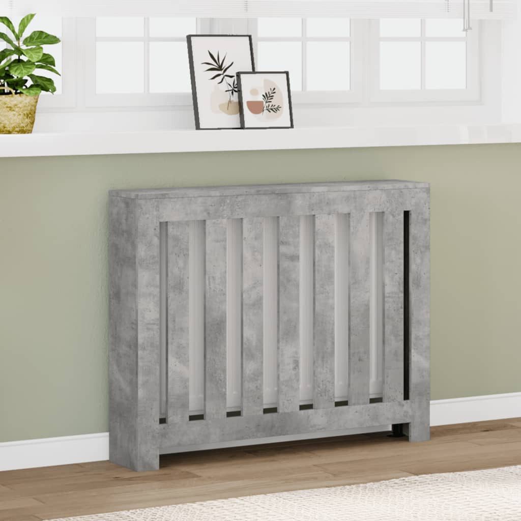 vidaXL Heizungsverkleidung 104 x 20 x 82 cm Heizkörperverkleidung Betongrau 104x20x82 cm Spanplat
