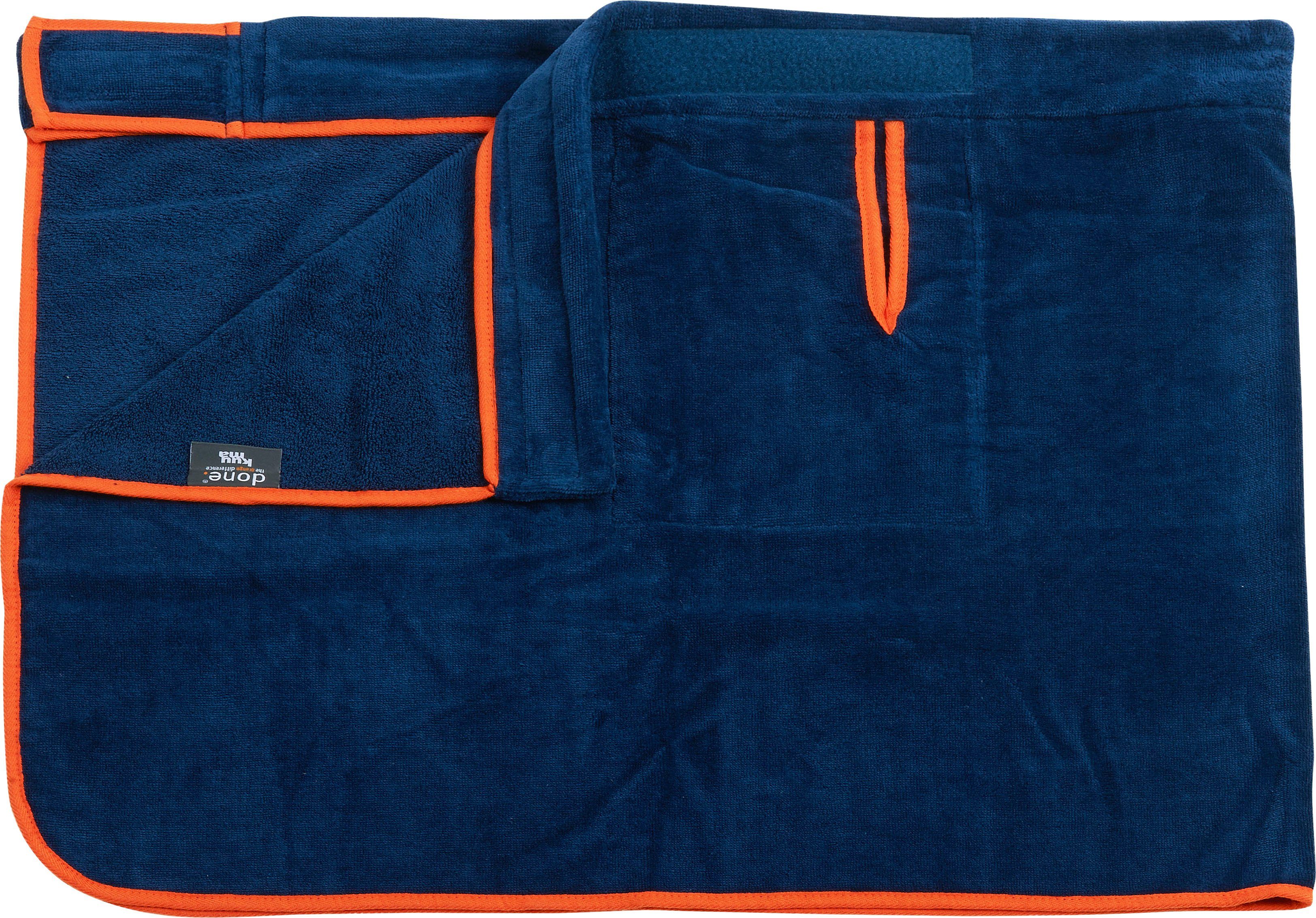 Veloursfrottier, done.® Kilt Klettverschluss mit und Kuuma, Kurzform, navy Reißverschluss-Tasche