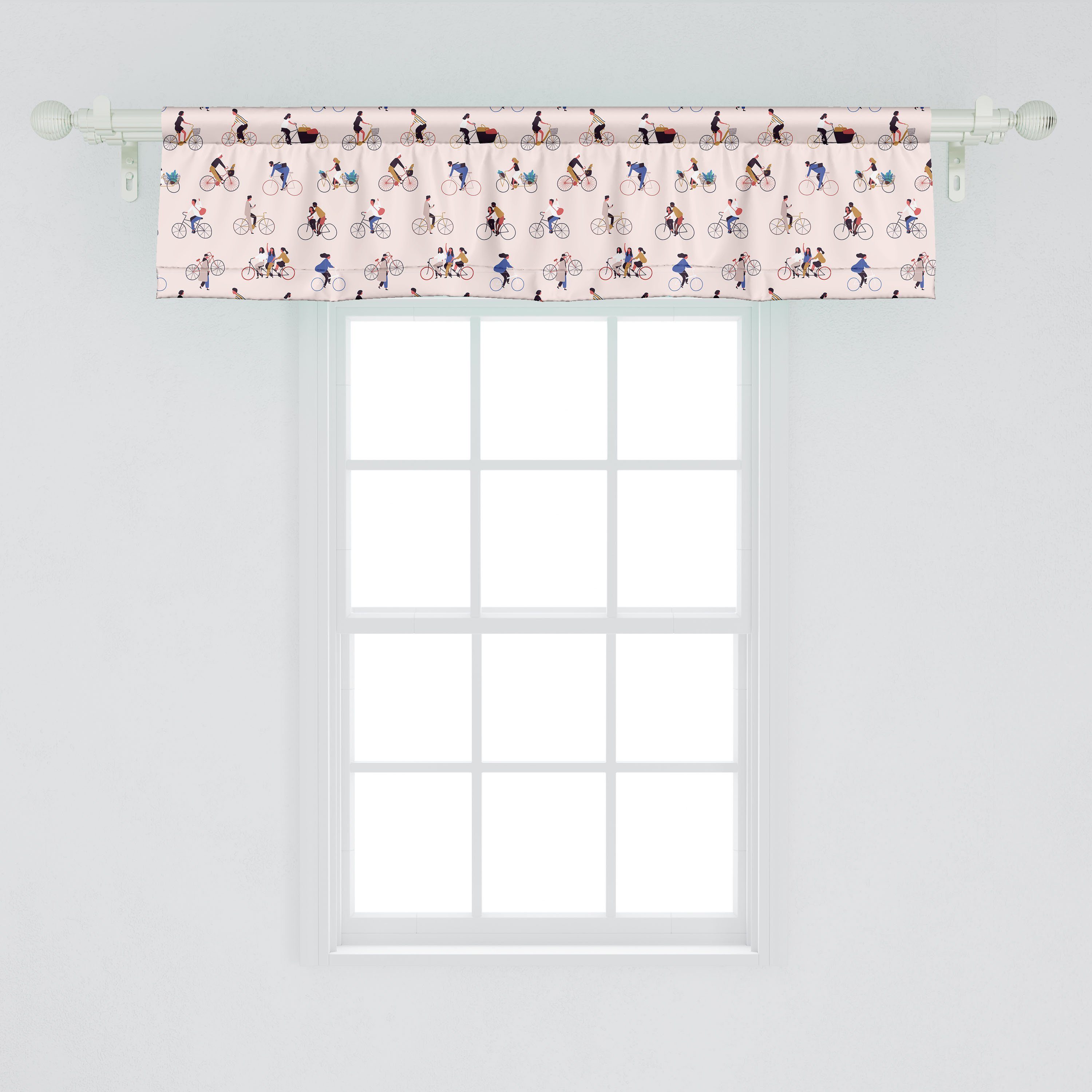 Scheibengardine Vorhang Volant Microfaser, für Küche Abakuhaus, Kunst Dekor Fahrrädern Stangentasche, und auf Fahrrad Männer Frauen Schlafzimmer mit