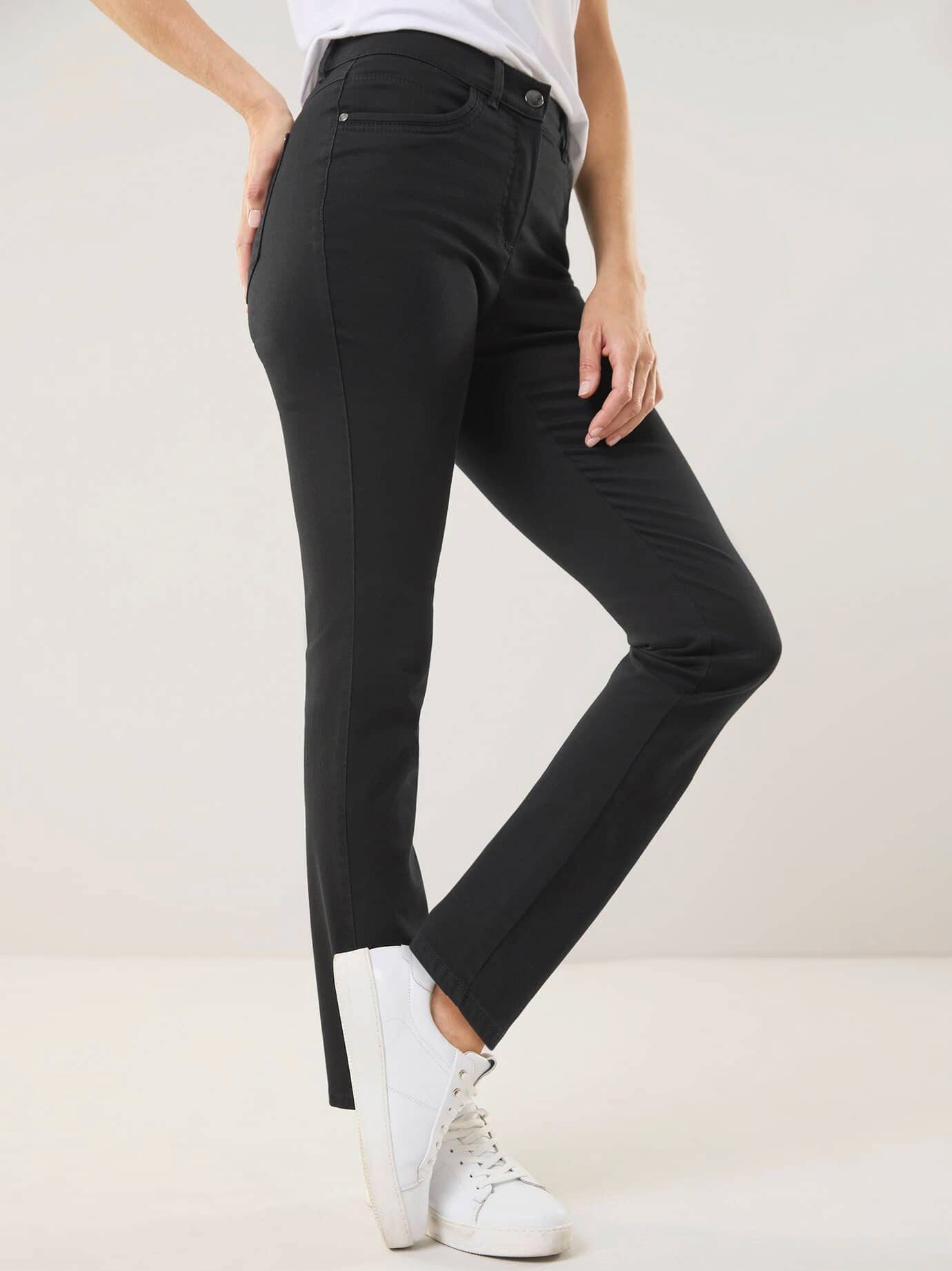 Walbusch Stoffhose Damen Extraglatt Baumwollhose Regular Fit bügelfrei Atmungsaktiv und softer Griff, dehnbarer Comfort-Bund, 2 Gesäßtaschen
