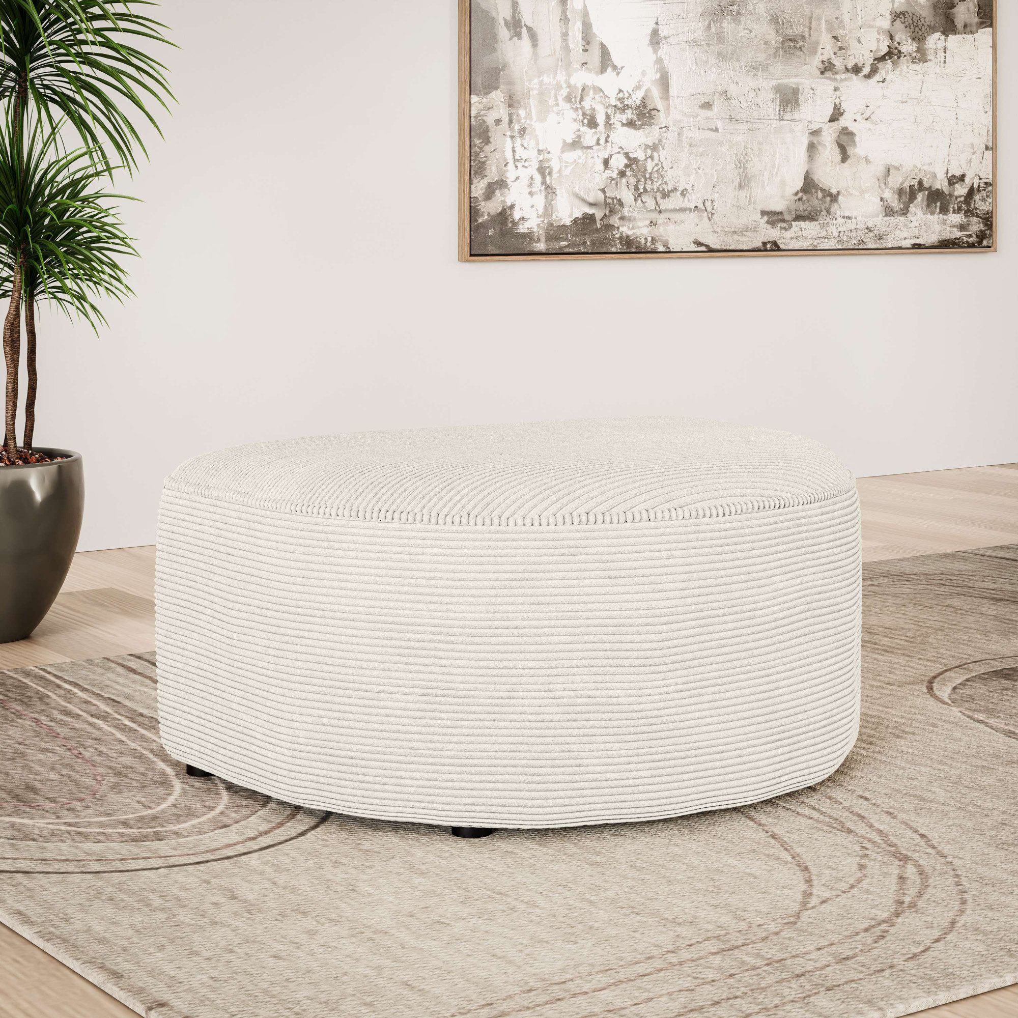OTTO home Диван ADELLA passed zur Serie, Maße B/T/H: 92/69/43 cm, Табуретки mit Wellenunterfederung, runde Form, auch in Cord