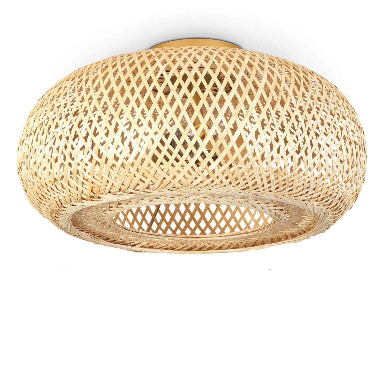 hofstein Deckenleuchte »Decollatura« Deckenlampe aus Metall/Bambus in Goldf günstig online kaufen