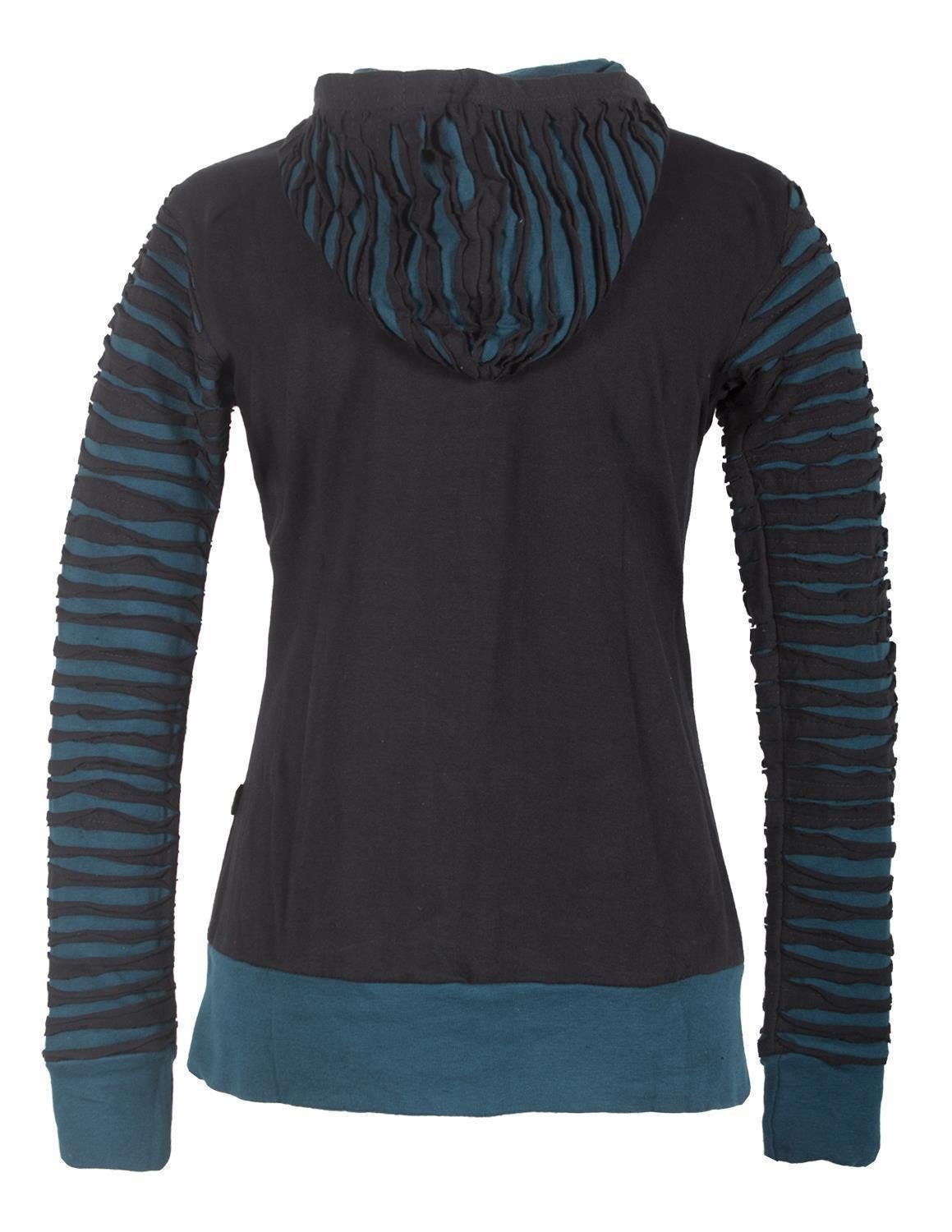 Vishes Kapuzensweatjacke Patchworkjacke Kapuzenjacke Hoodie Cutwork günstig online kaufen