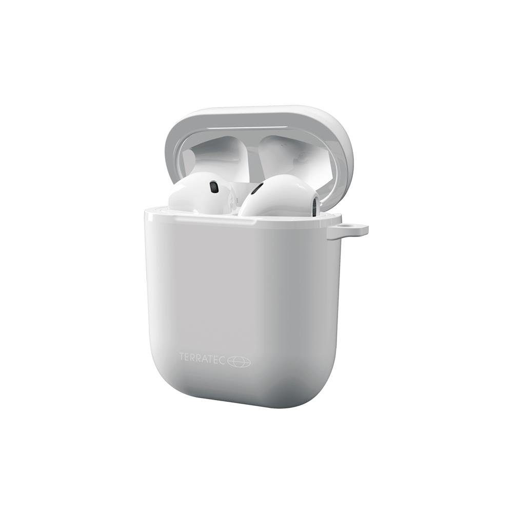 Terratec Kopfhörer-Schutzhülle ADD Case, Apple AirPods (1. Generation) Schutzhülle mit wireless charging Ladefunktion, Nachrüstkit für kabelloses laden, Hülle, Kopfhörerhülle, Ladehülle, weiß