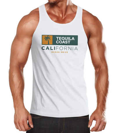 Neverless Tanktop Herren Tank-Top California Ocean Drive Sommer Palme Tequila Coast Muskelshirt Muscle Shirt Neverless® mit Print
