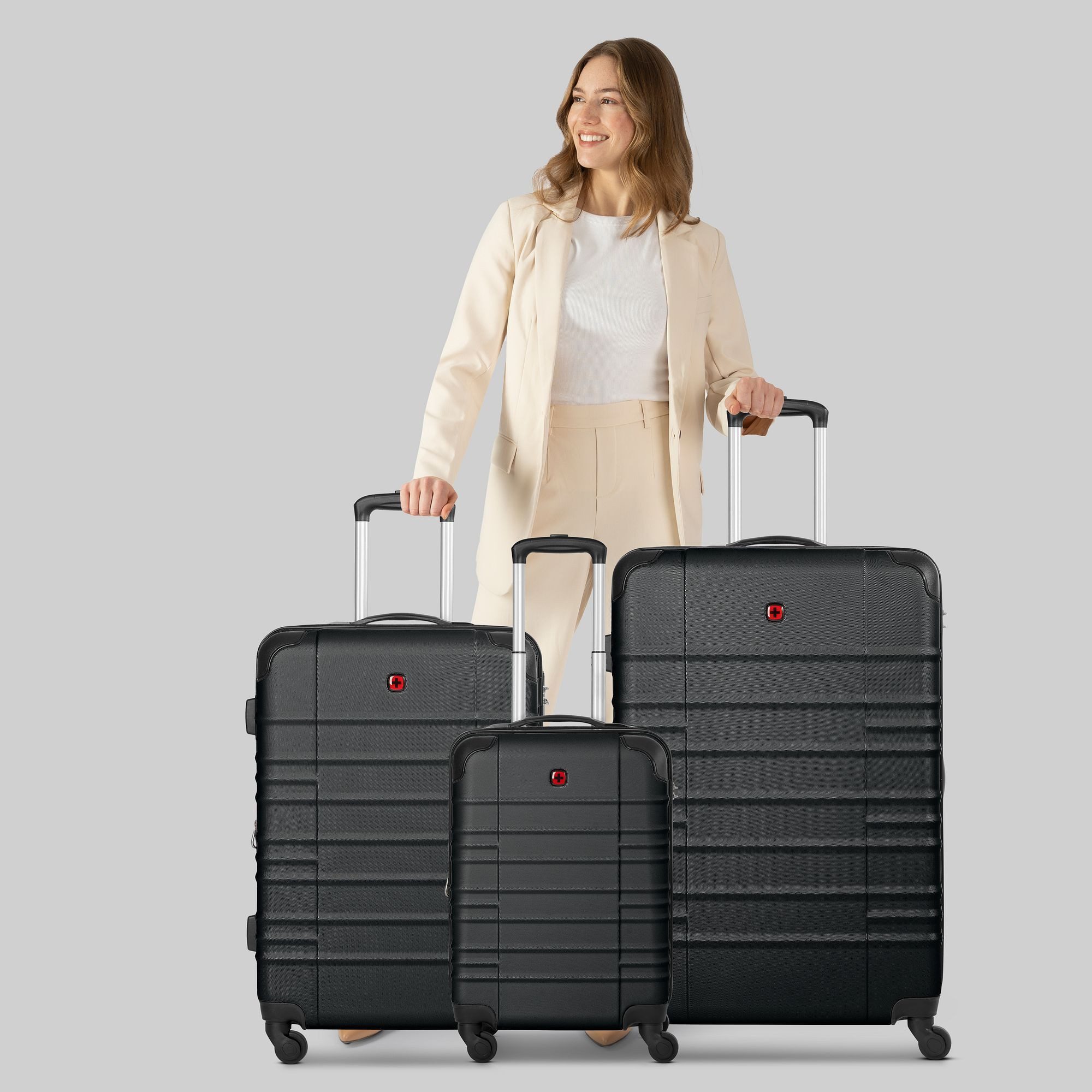 Wenger Trolleyset Amplar Evo, 4 Rollen, (3-teilig, 3 tlg), ABS
