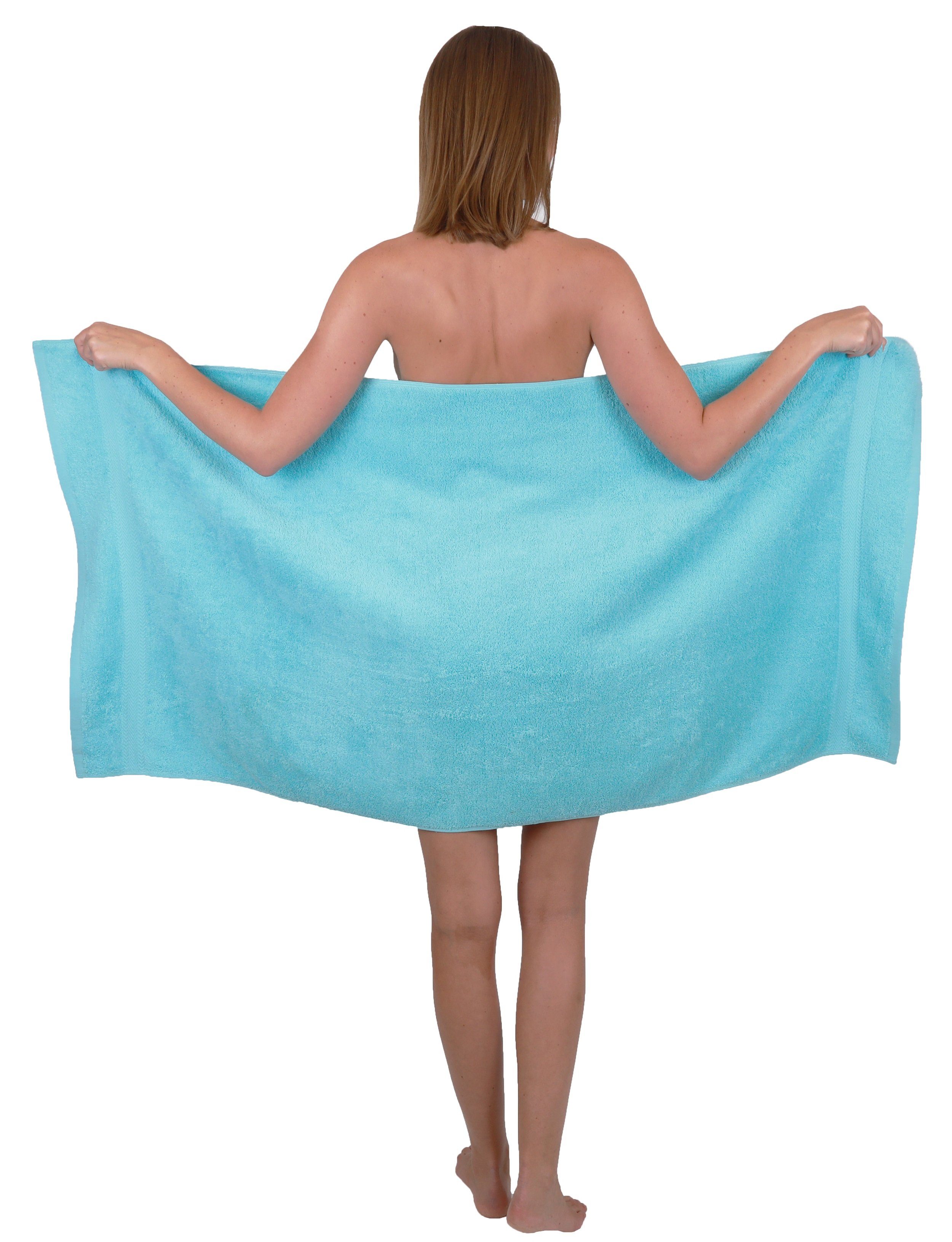 Betz Handtuch Set Duschtücher 2 Baumwolle Premium 6-TLG. türkis, 100% Handtuch-Set Farbe Handtücher smaragdgrün 100% 4 und Baumwolle