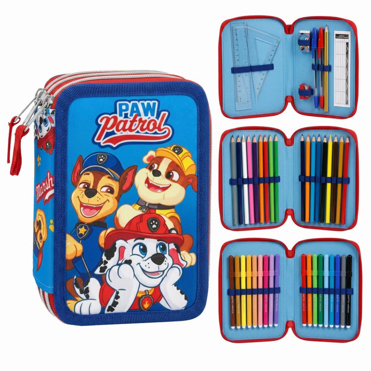 PAW PATROL Federmäppchen Mäppchen Federtasche Stifteetui für Schule Kindergarten und unterwegs, (Spar-Set)