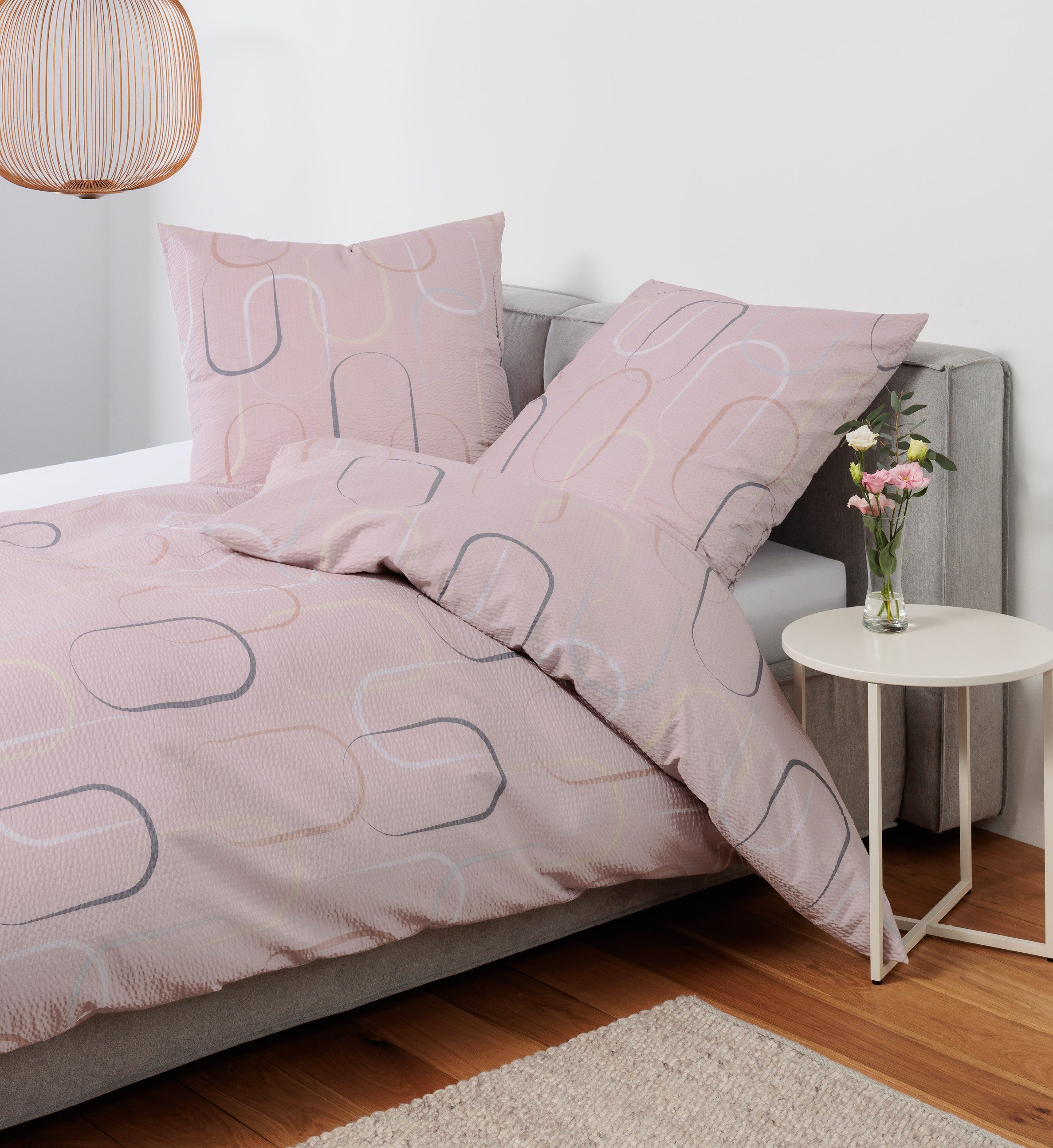 Janine Bettwäsche TANGO 20164 02, Mako-Soft-Seersucker, mit Reißverschluss